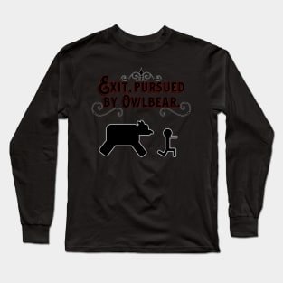 Exit, Pursued by Owlbear! (Lighter Shirts) Long Sleeve T-Shirt